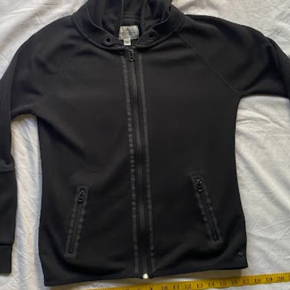 American Eagle Full Zip Hoodie Sweatshirt, Black S, Zip pockets